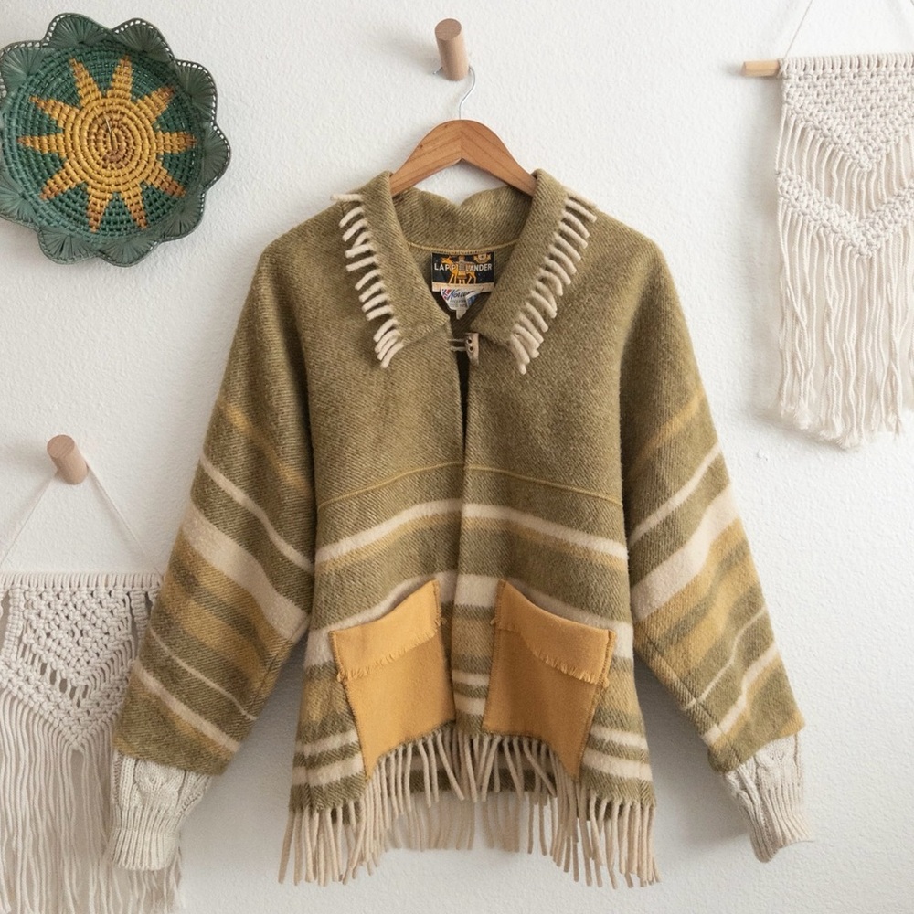 Lapp Lander Virgin Wool Moth Resistant Cardigan Coat Norway Size medium